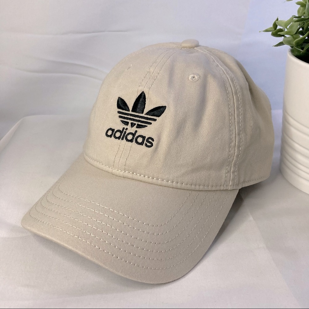 Adidas Original Relaxed Fit Strap-back Cream/Black Hat